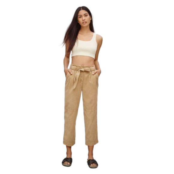 Aritzia Wilfred Free Isabella Pant Straight leg Crop Trousers High Rise Cargo - Picture 4 of 15
